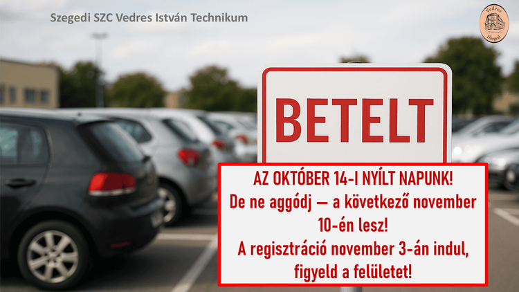 Betelt az október 14-i nyíltnapunk