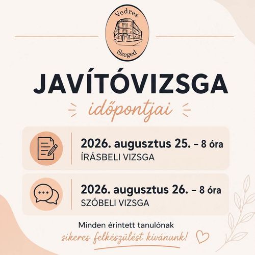 Javítóvizsgák időpontjai